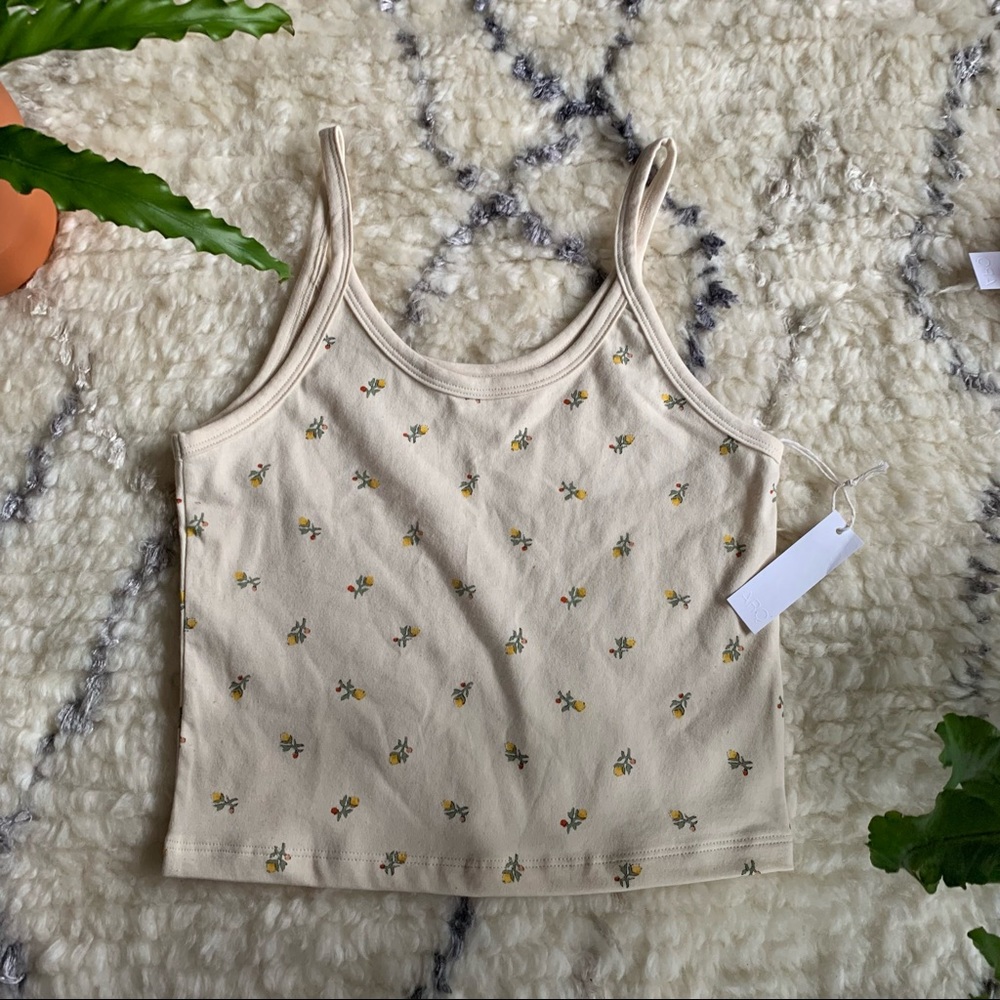 NWT ARQ | Crop Tank in Yellow Calico - Medium - Picture 6 of 8